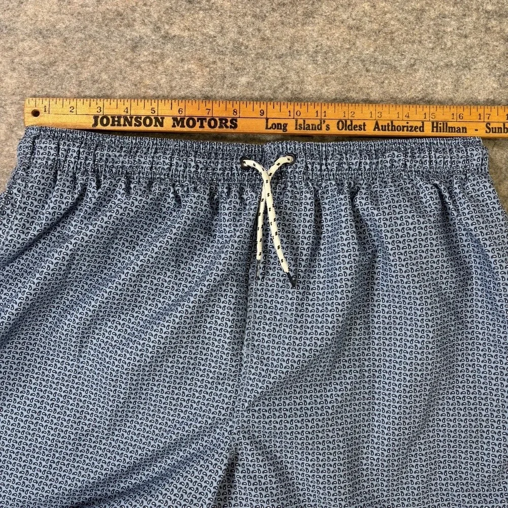 Nat Nast Swim Trunks Mens XL Blue Bathing Suit Elastic Waist Lined Shorts Print‎